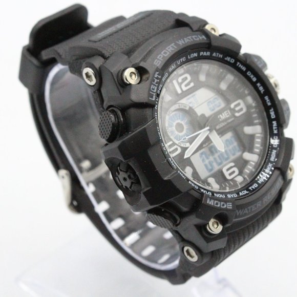 SKMEI Watch Sports Men's Black Digital Quartz Watch Dual Display Chronograph - Picture 3 of 8